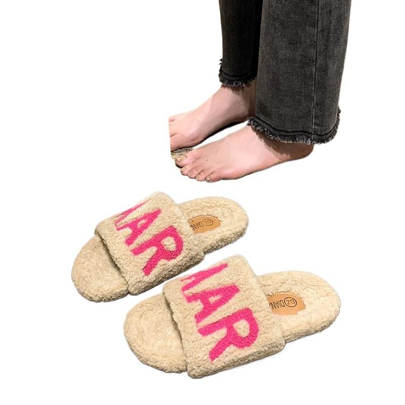 Mao Mao tøfler dame yttertøy 2025 ny høst og vinter hvit kort Mao Mao sko liten duftende muffin tykksålede bomullstøfler