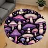 1pc Mushroom Pattern Round Chair Mat Area Rug - Non-Slip, Floor Mat for Office, Bedroom, and Indoor Decor C1118181