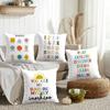 English Education Cushion Cover Short Plush DoubleSided Printing Home Machine Washable In Warm Winter Pillow Cover