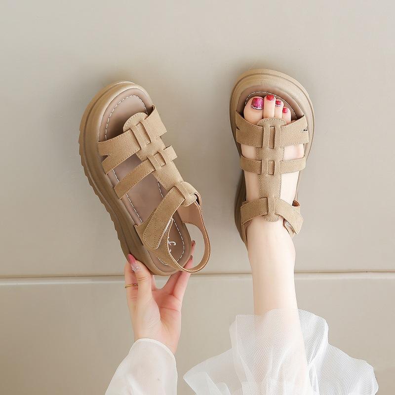 Plus size sandals French platform Roman sandals women's summer outdoor new temperament celebrity heightened beach shoes