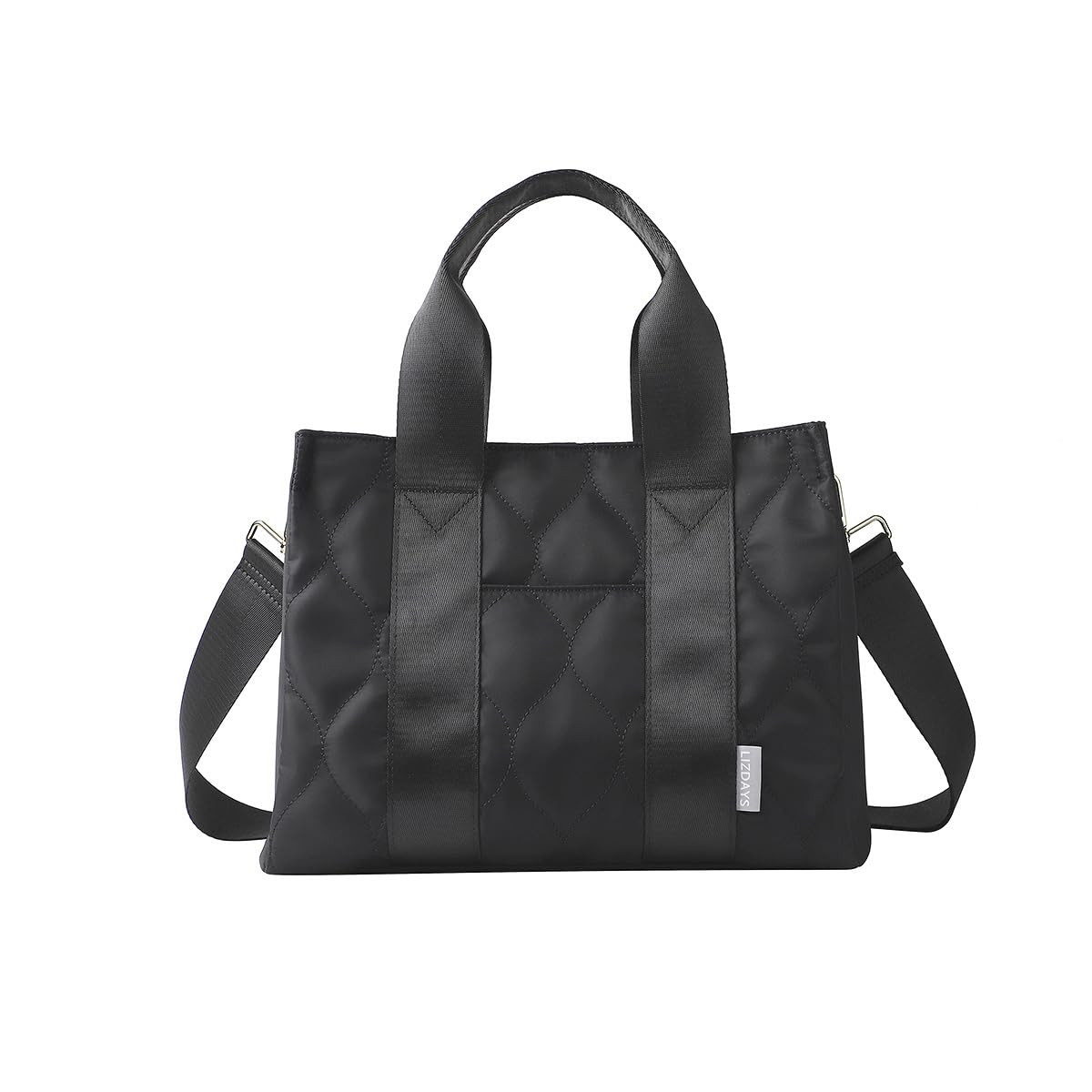 

Сумка-тоут Lizdays из легкого нейлона с наплечной сумкой A4 через плечо, женская сумка с отделениями, (черный)