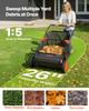 Push Lawn Sweeper, 66 cm Leaf & Grass Collector with 7 cu. ft. Hopper Bag, Adjustable Brush Height & Spinning Brushes, Heavy Duty Yard Sweeper with