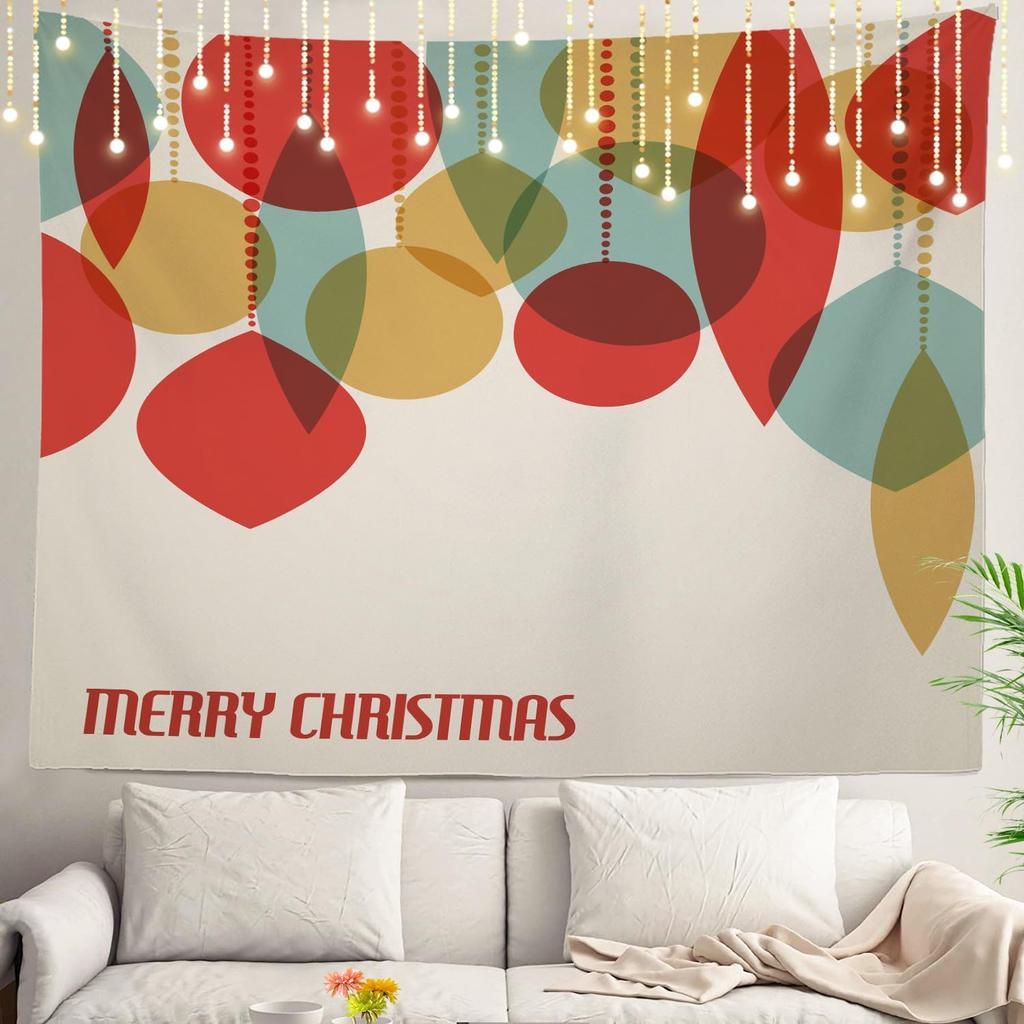 White Snow Wall Tapestry, Grey Wall Hanging Large Tapestry Decoration Polyester Fiber White Hem Around for Dorm Room Bedroom