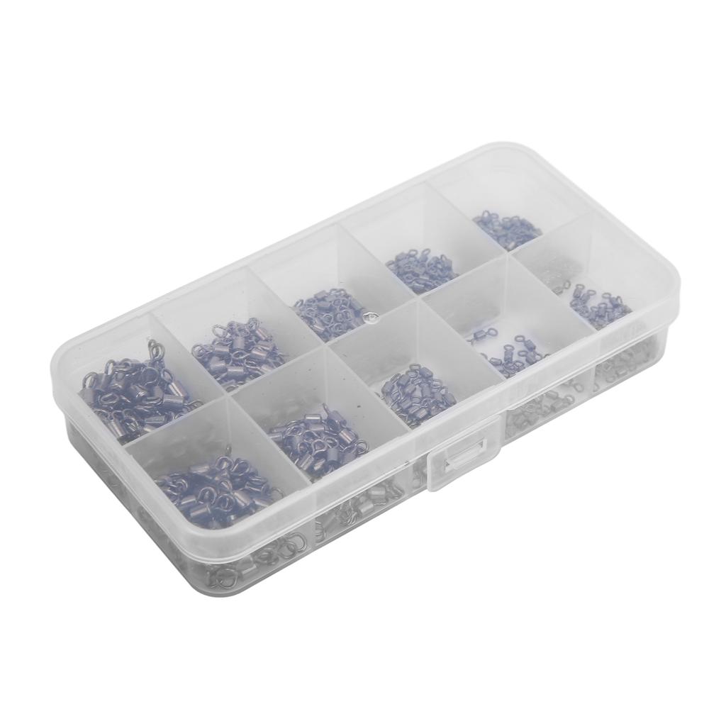 500pcs Rolling Barrel Fishing Swivels Stainless Steel Fishing Line Connector for Saltwater