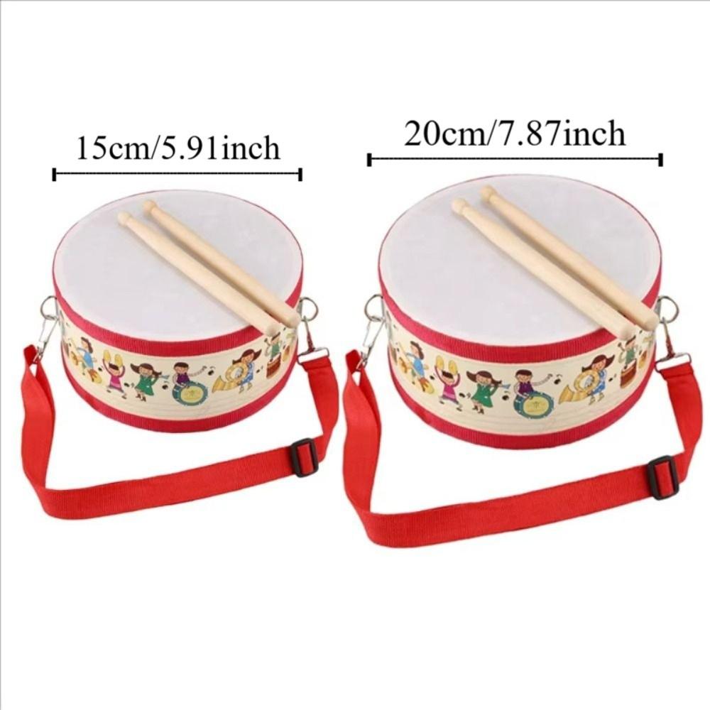 Double Sided Musical Instrument Toys Montessori Wood Kids Drum Toys Children Preschool