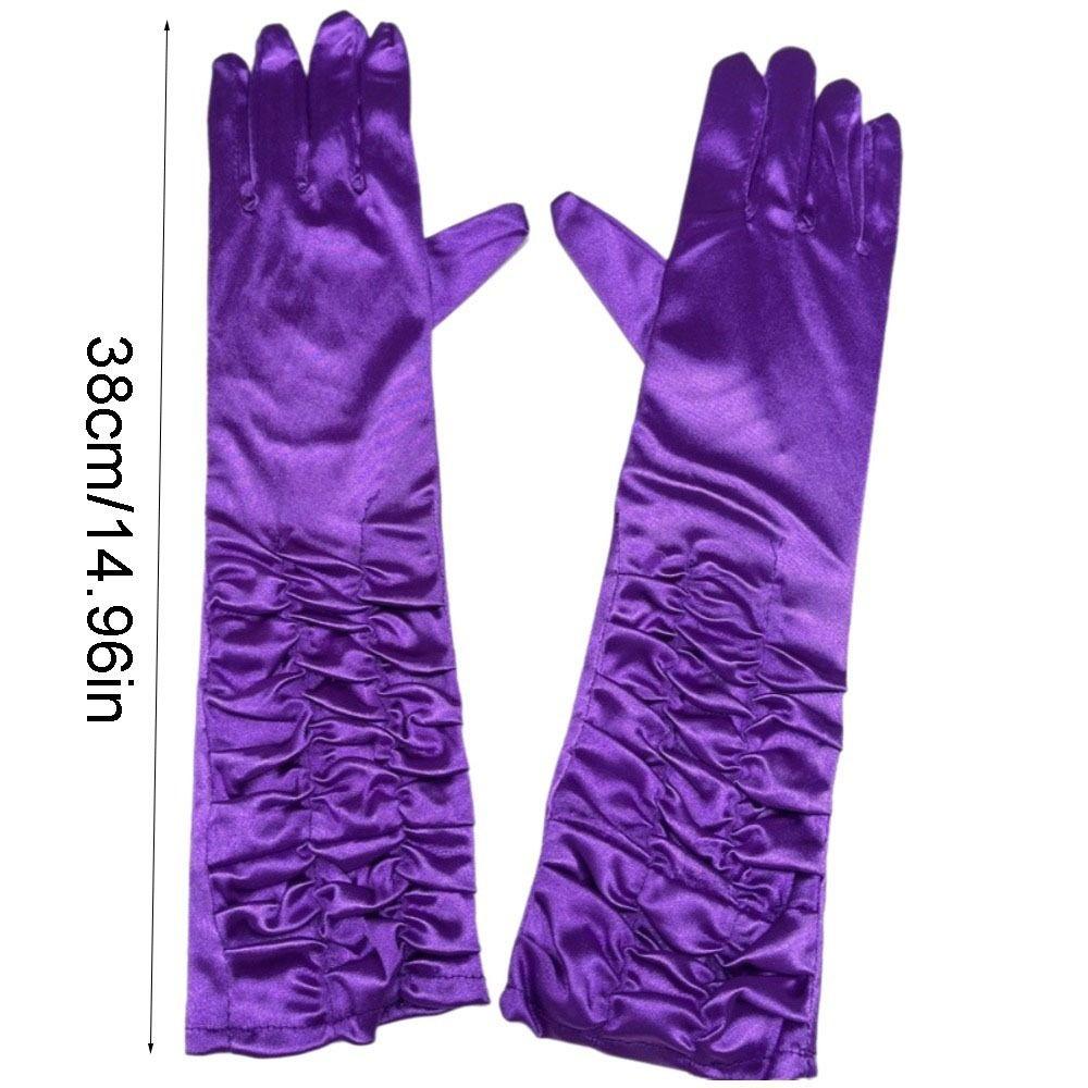 Korean Style Women Wrinkle Gloves Elasticity Bridal Gloves Temperament Arm Warmer Girl