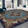 Persian Deluxe Ethnic Style Carpet for Living Room Blue Home Decor Bedroom Tea Table Rug Washable Short Plush Lounge Floor Mats