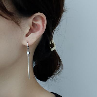 Long Square Earrings Fashion Gender-Free Ear Buckles Cool Handsome Temperament Geometric Long Pole Long Square Earrings