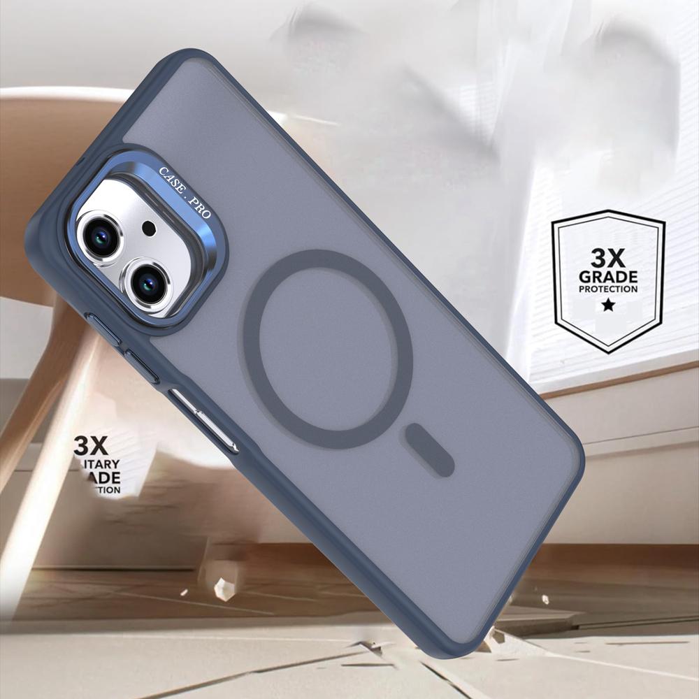 KEYSION Lens Stand Magnetic Phone Case for MagSafe for Samsung A07 4G Matte Translucent Shockproof Cover for Galaxy A06 4G 5G