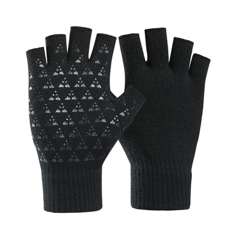 

Акриловые перчатки без пальцев для мужчин и женщин на осень и зиму One size чёрный