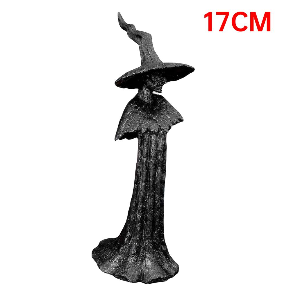 Halloween Black Witch Statue Gothic Resin Witch Figurine Halloween Decoratiions Modern Art Handmade Crafts Home Ornament Gifts
