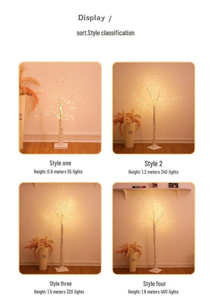 White Birch LED Tree Lights with Remote - Indoor/Outdoor Decorative Lighting