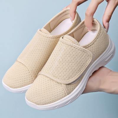 Freizeitschuhe, Atmungsaktive Einzel-Schuhe, Klettverschluss Damenschuhe, Vielseitige Wanderschuhe, Schuhe mit weicher Sohle