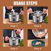Electric Meat Grinder 5L Stainless Steel Food Processor Multifunctional Kitchen Vegetable Slicers with Nonslip Base