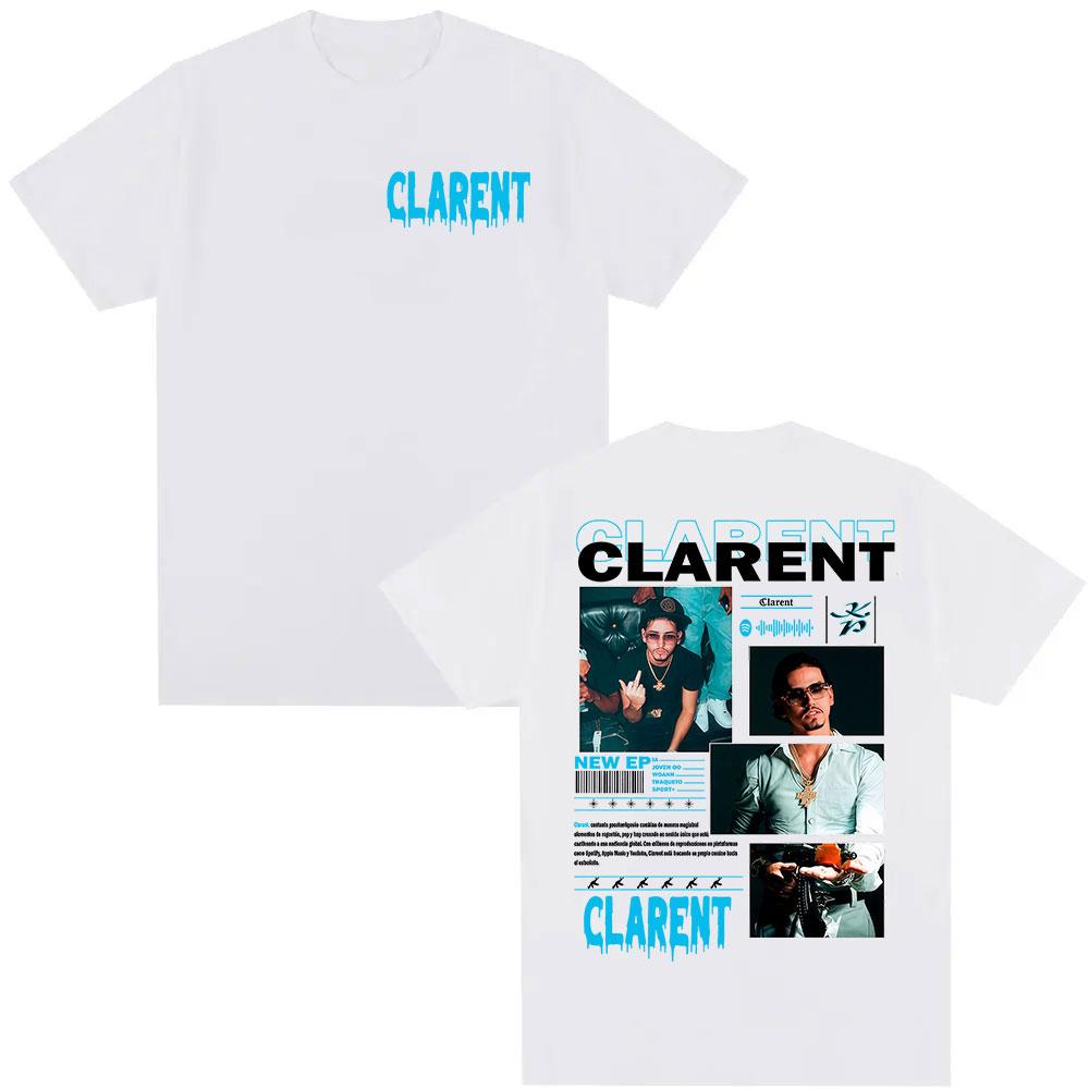 Rappeur CLARENT Album Graphic Tshirts Mens Hip Hop Pop Music Short Sleeve T Shirts Casual 100 Cotton TShirt Streetwear