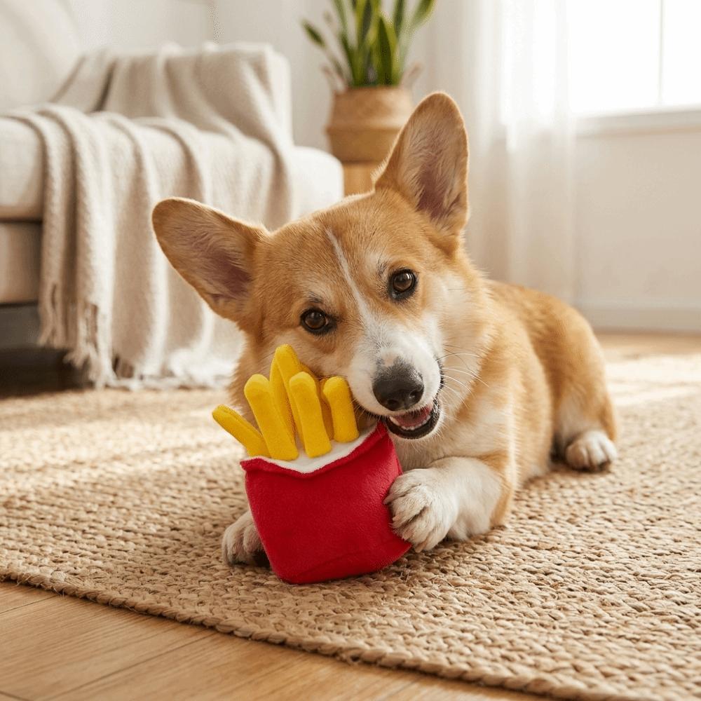 Cute Plush Dog Toy Soft Plush Dog Chew Toy Fast Food Dog Toy Dog Boredom Relief