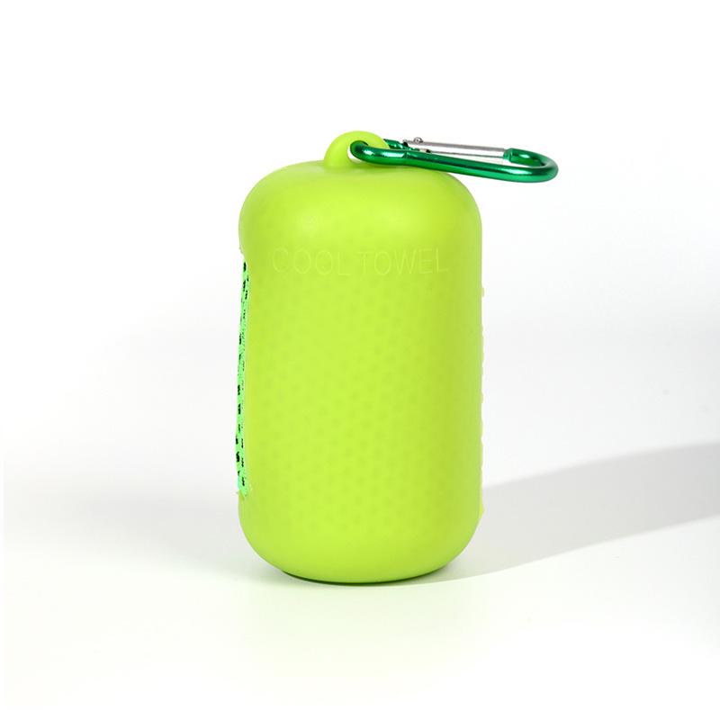 Customizable Quick-Dry Cooling Towel with Portable Silicone Sleeve for Outdoor Sports