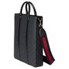Gucci Magnetic Closure, Detachable and Adjustable Shoulder Strap, Canvas Tote Bag, Shopping Bag, Handbag, Medium Size, Men's Black