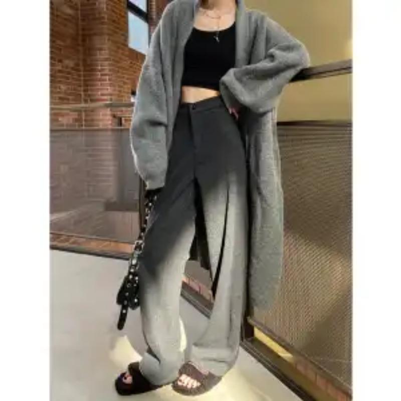 Suit Banana for Women In Autumn Winter Narrow Wide-leg Pants Casual Draped Straight Wool Scimitar