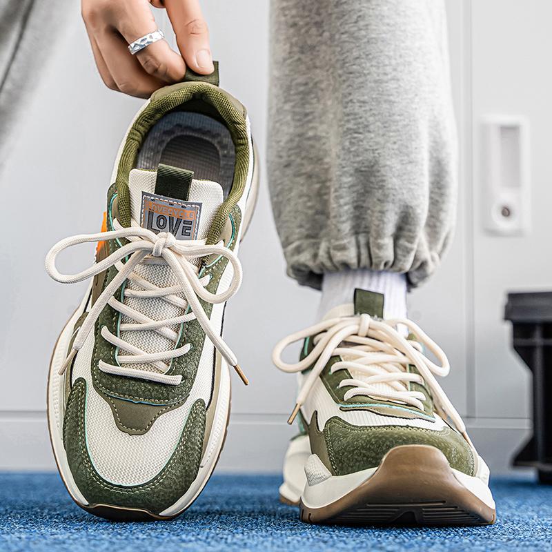 New Fashion Men 's Four Seasons Comfortable Thick Sole Shoes Students BoysTrending Soft Sole Breathable Casual Running Sneakers