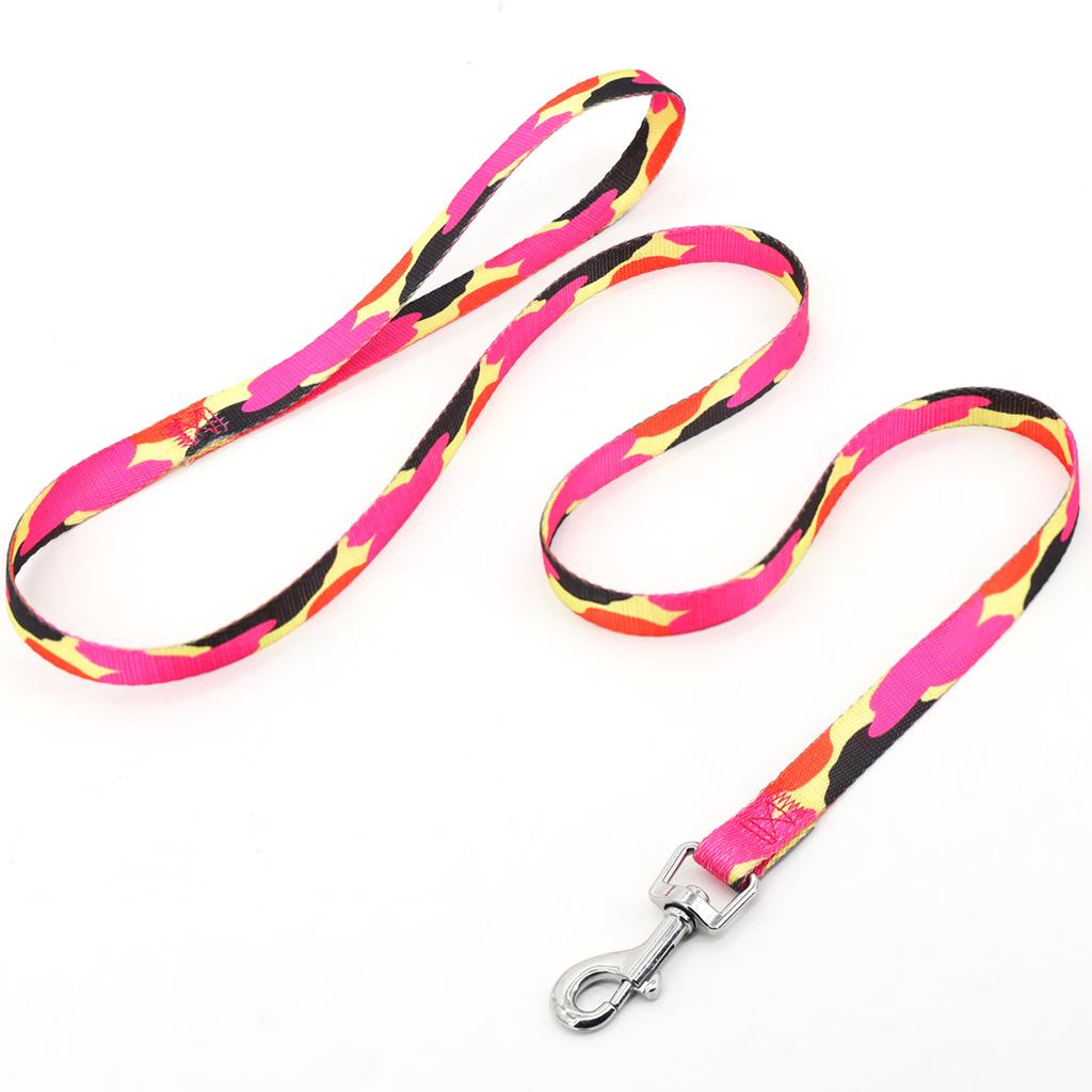 A Pet Leash Cartoon Print Colorful Braided Leash Outdoor Dog Walking Rope