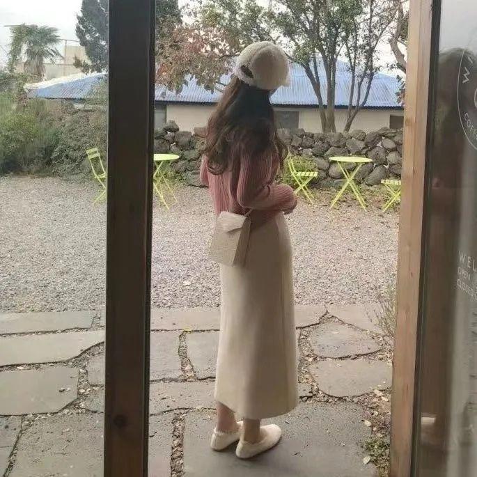 80cm High Waist Korean Style Knit Midi Skirt: Autumn/Winter Slimming Bodycon Design Without Slit