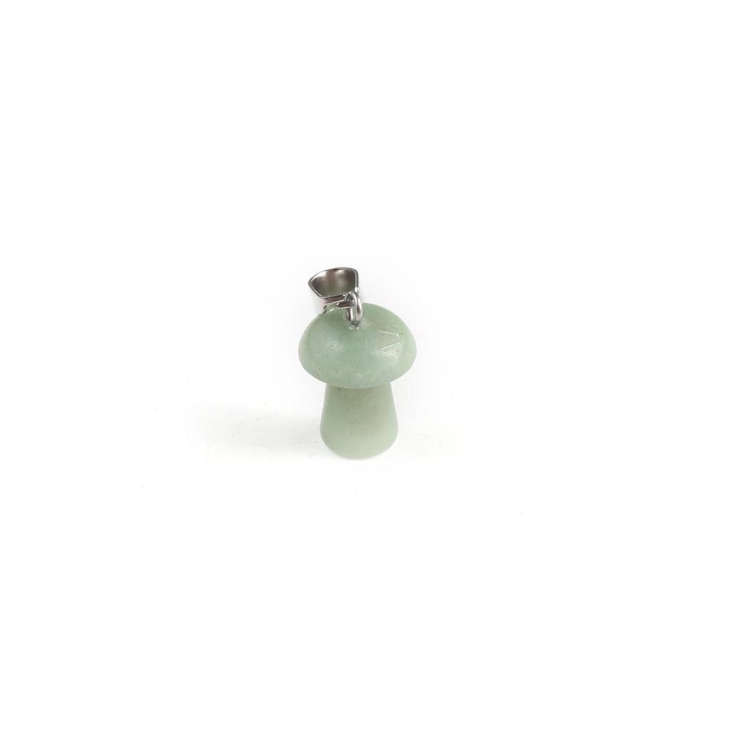 2 Stück, Handgefertigter Anhänger in Pilzform mit Edelstein, Reiki-Heilkristall Quarz Achat Jade Naturstein Anhänger Charms für Schmuckherstellung DIY 1,2×1,6cm