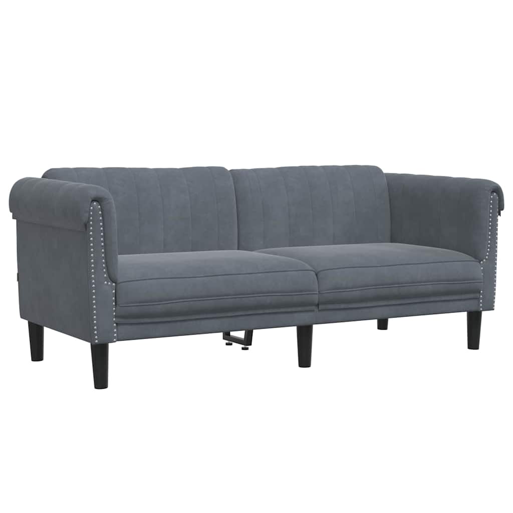 Vidaxl Sofa Dwuosobowa, Ciemnoszara, Aksamit