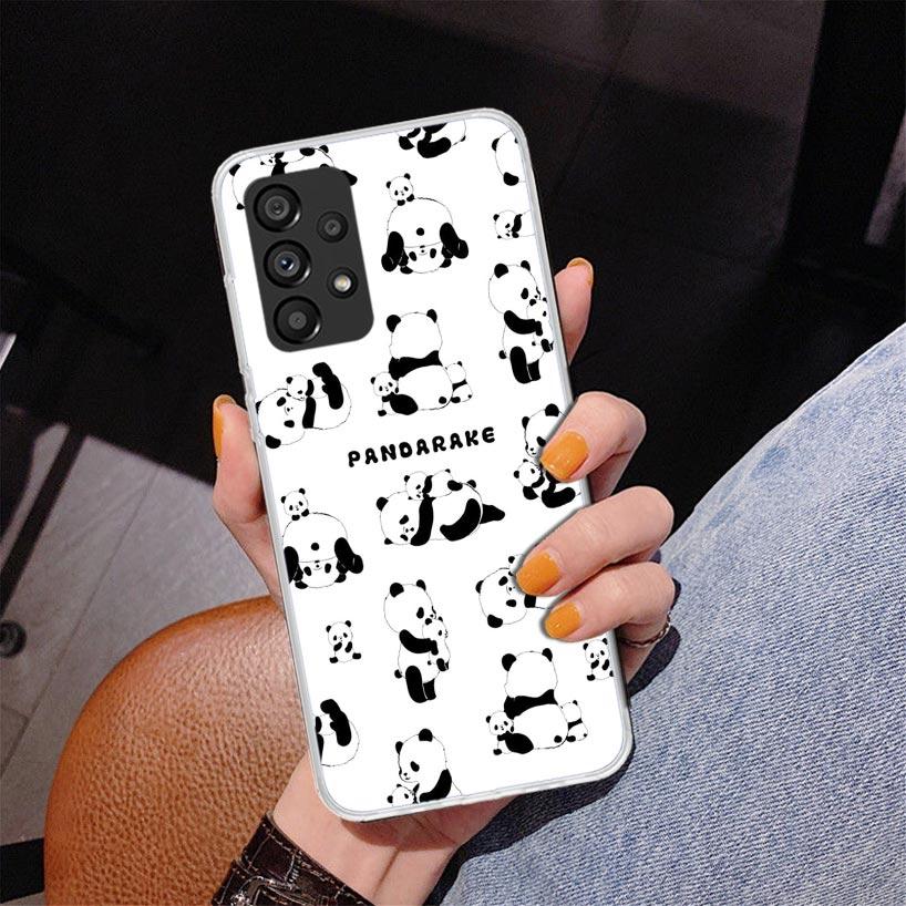 Cartoon Cute Panda Bear Phnoe Case for Samsung Galaxy A17 A37 A57 A16 A26 A36 A56 A15 A14 A13 A55 A54 A53 A35 A34 A33 A25 A24 A2