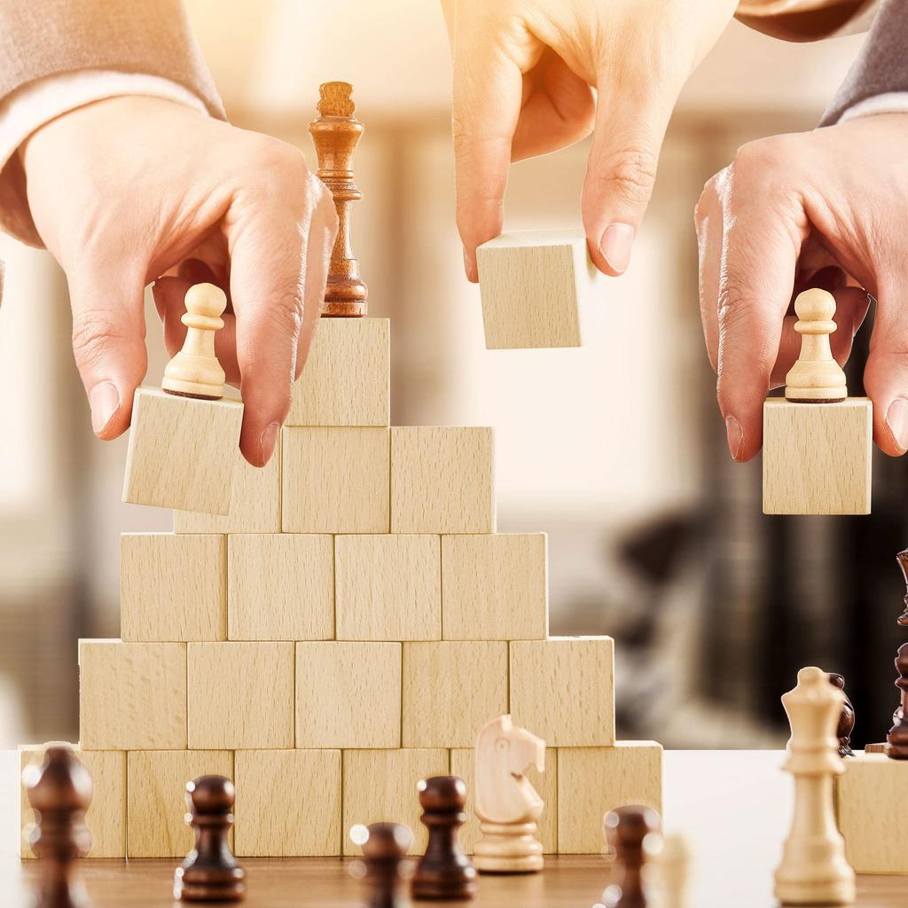 Enkrio Wood Cubes, Building Blocks, Set of 100 Wooden Blocks for DIY Crafts and Decoration, Unfinished Natural Wood Cubes, Unpainted