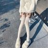 Damen kniehohe Socken Strümpfe Lolitas Schleife Schnürung Wadenstrümpfe Bommel Oberschenkelhohe Strümpfe Süß Niedlich Überknie-Socken