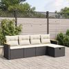 Vidaxl 5-Cz. Set da Salotto per Giardino, Cuscini, Rattan Nero PE