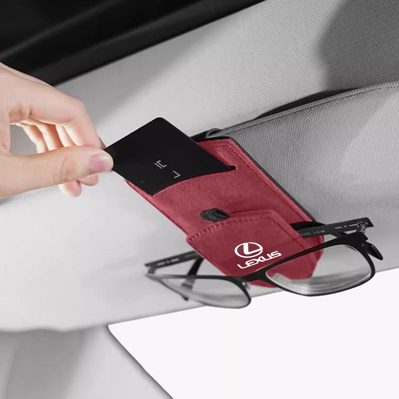 SFSE5 Car Sun Visor Glasses Box Sunglasses Clip Card Ticket Holder For Lexus LS LC RZ IS350 ES300 GS350 CT200h GX460 LX570 RX500h NX30
