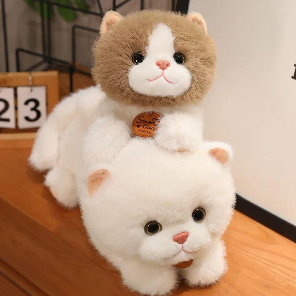 Collection Simulation Cat Plush Toys Fluffy Animal Cartoon Kitty Dolls  Car Decor