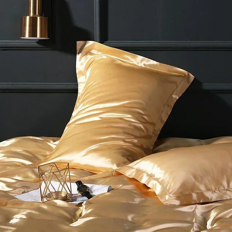 Luxury Blending Mulberry Silk Pillowcase Satin Soft Silky Two-sided Pillow Case Skin Beauty Skin Friendly Pillow Cover Solid