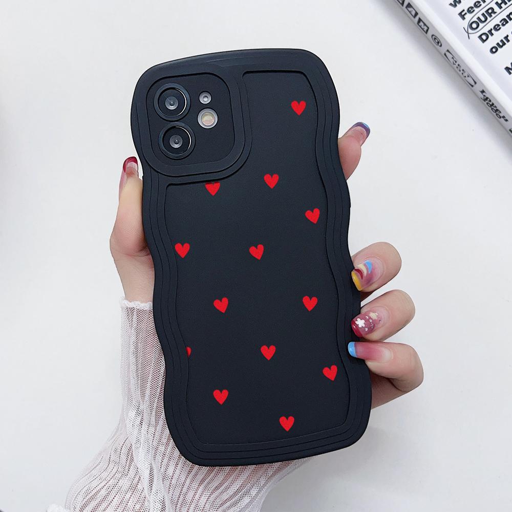 Love Heart Wave Phone Case For iPhone 6s Case iPhone 8 SE 2020 7 Plus 16 Pro Max 11 13 15 14 12  Silicone Shockproof Cover Funda