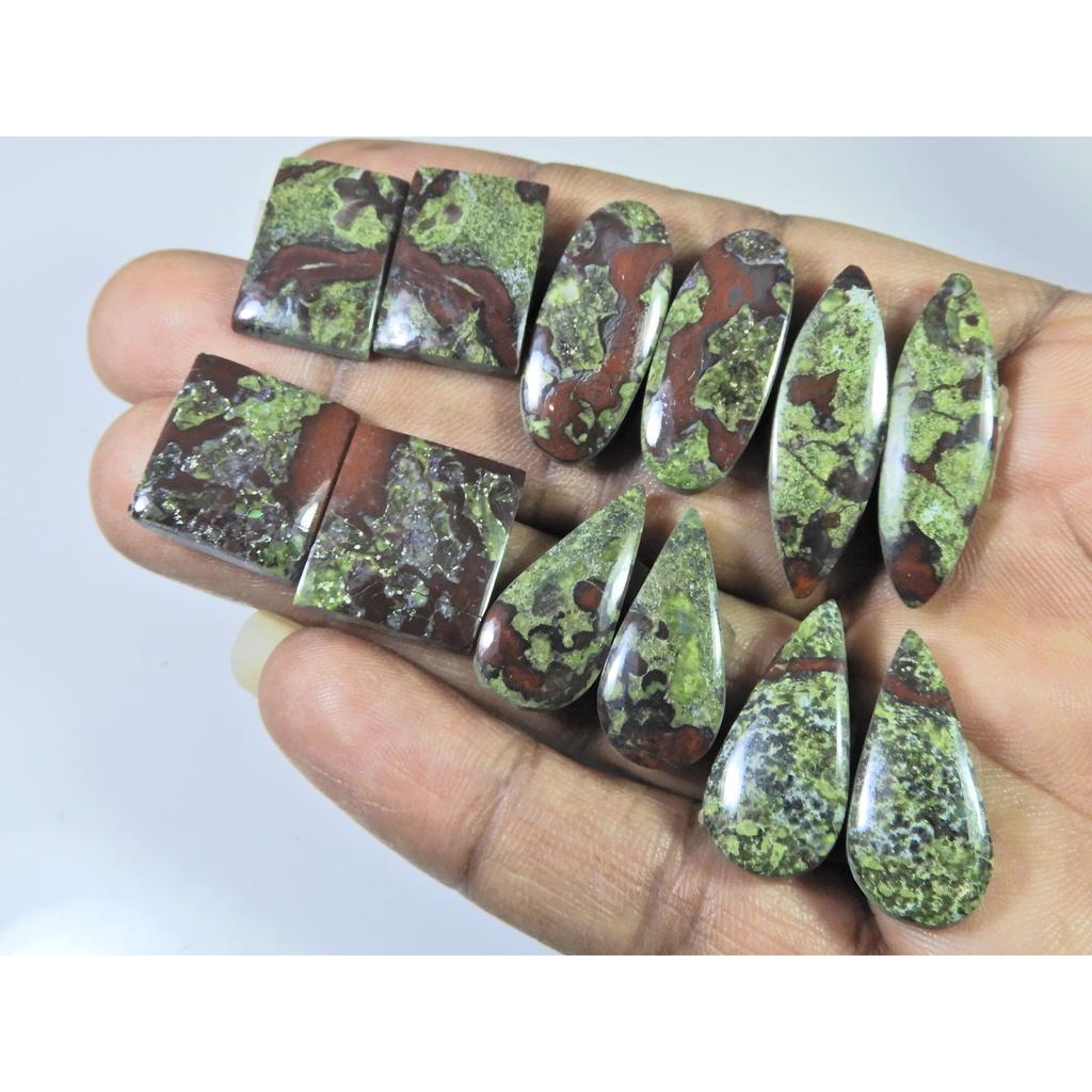 22-31 MM Natural Dragon Jasper Matched Pair Mix Loose Gemstone 6 Pair Lot C-1002