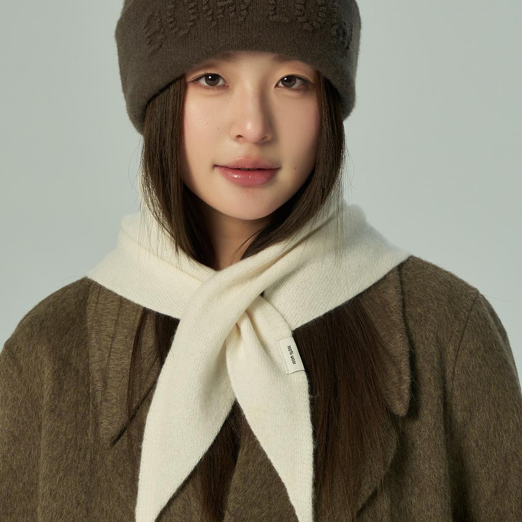 New Korea Styles 100% Wool Knitted Triangular Scarf Women Winter Warm Decorate Headscarf Shawl Neckerchief Hijab Pashmina