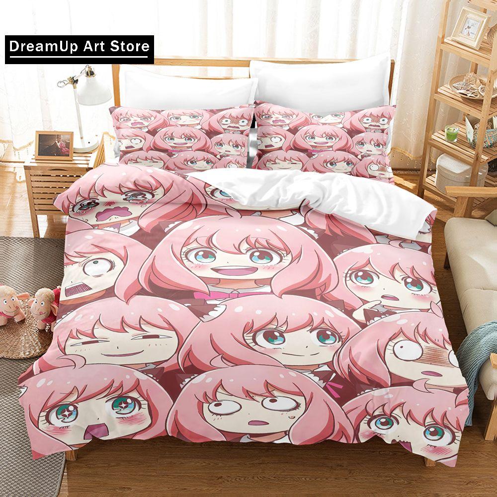 3D Anime SPY×FAMILY Anya Forger Comforter Bedding Sets Full Size Cartoon Duvet Cover Queen King Size Quilt Cover Pillowcase Sets