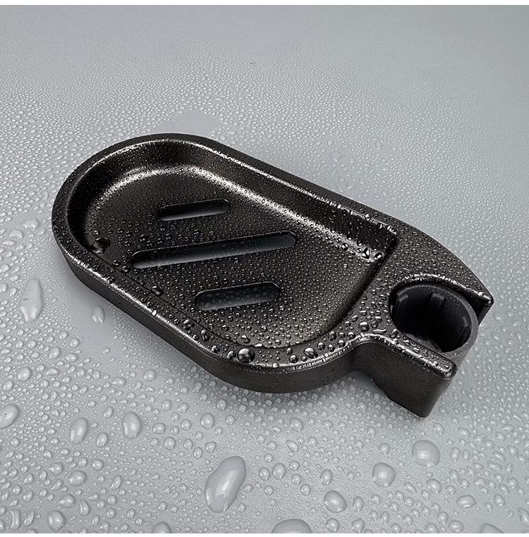 Punch-Free Detachable ABS Soap Holder, Washable Shower Tray In Gun Gray