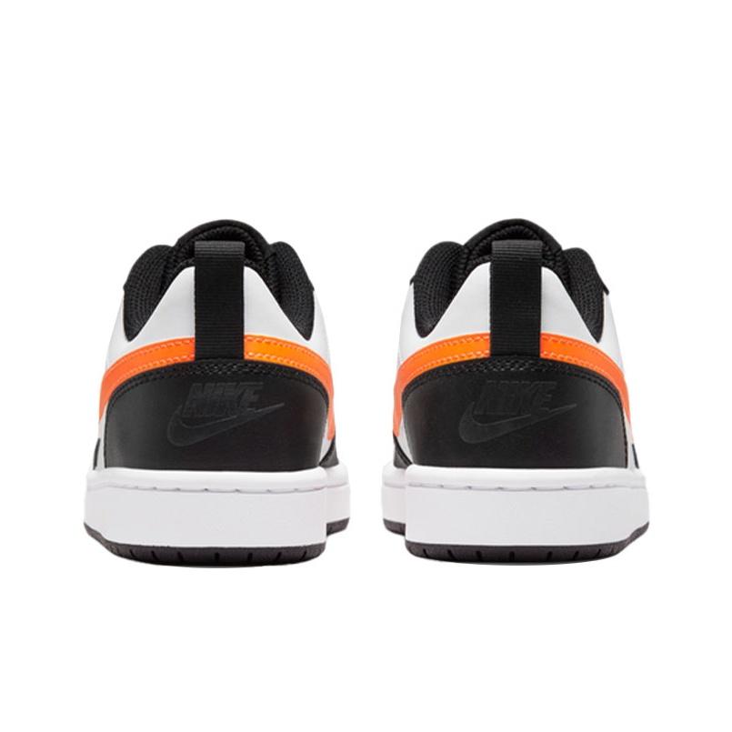 Nike Court Borough Low 2 GS White Black Orange Kids Sneakers Dark-Smoke-Grey Total-Orange BQ5448-115