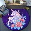 Mermaid Unicorn Print Rug Cartoon Round Rug Kitchen Bedroom Rug Kids Room Play Mat Kids Play Mat Home Decor