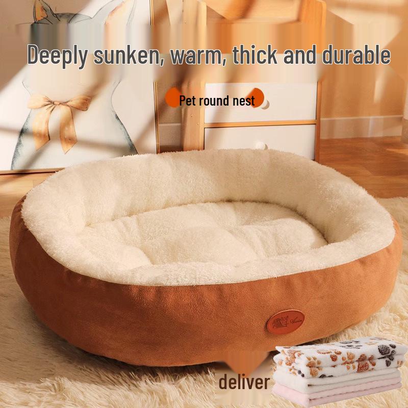 Winter Warm Dog & Cat Bed - Removable, Washable, All-Season Pet Mat