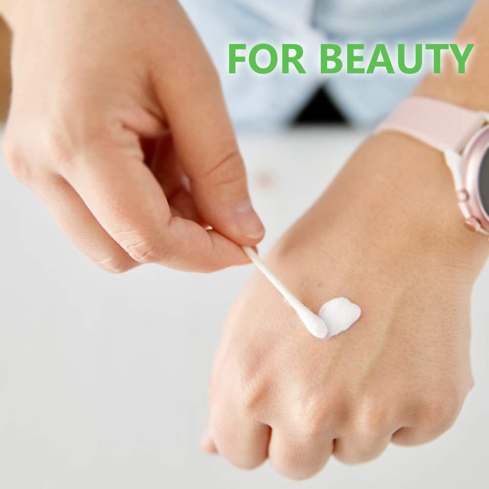 100 Count Double-Tipped Swabs Biodegradable Round Tips Swabs Organic Cotton Buds for Ears Makeup Daily Cleaning China Mainland