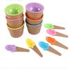 Candy Color Ice Cream Bowl with Spoon - Plastic Egg Tart Style Mold