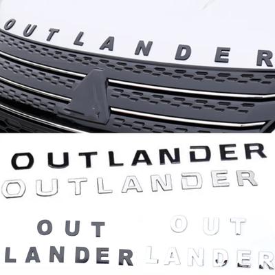 Car 3D Logo Letters Front Head Hood Alphabet Emblem Badge Decals Stickers Styling For Outlander Accessories