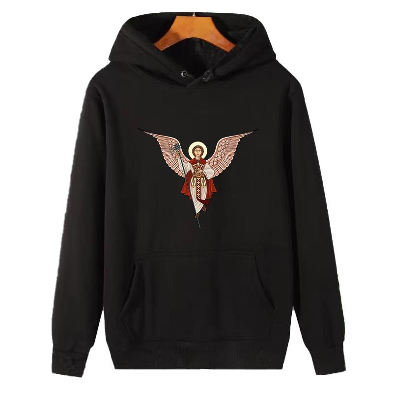 Engel Hoodies Koptische Engelen Klassieke Grafische Dikke Trui Hoodie Met Capuchon Sweatshirts Katoen Winter Fleece Hoodie Unisex Sportkleding