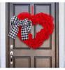 Red Roses Heart-Shaped Mother's Day Wreath - Fabric Door Decoration for Spring Festivities