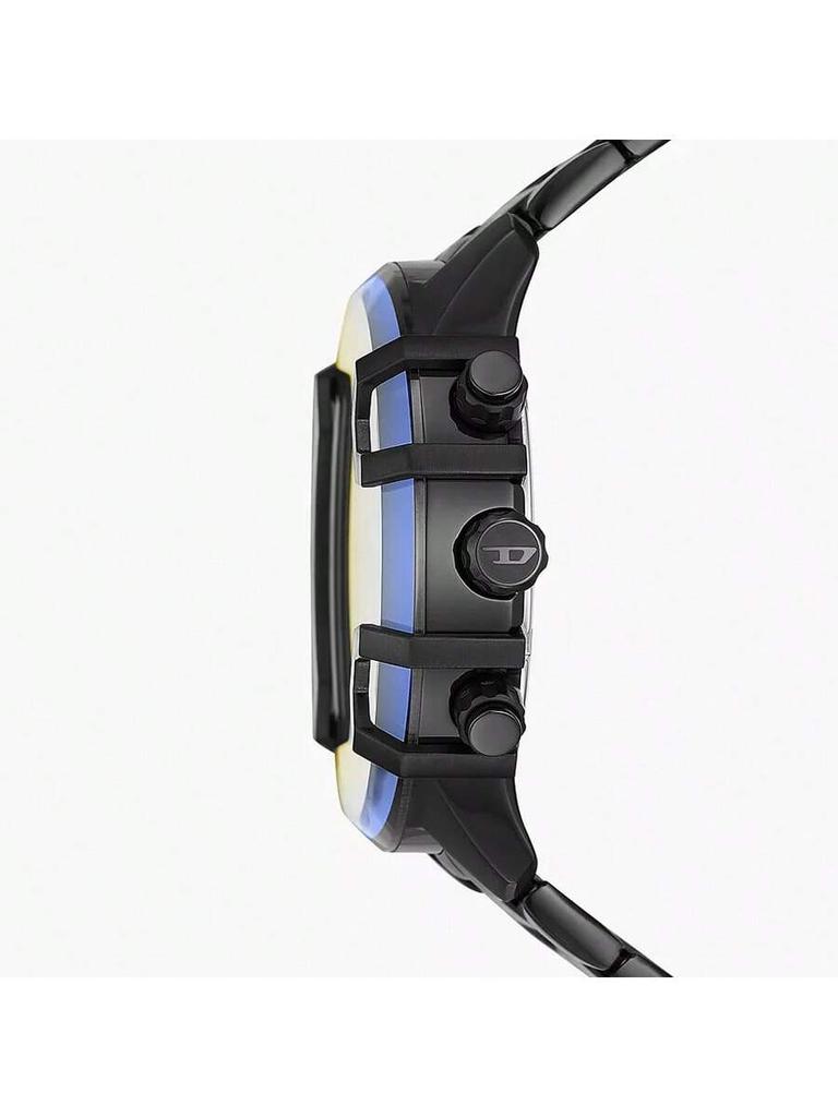 Timer Style Casual and Fashionable Men's Quartz Watch DZ4529, Made of Black Stainless Steel, with a Round Dial