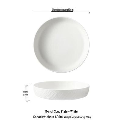 ZISIZ Ceramic 8-inch Stone Pattern Soup Plate
